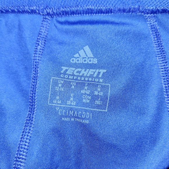 Adidas Techfit Compression Shorts Size M Royal Blue - Picture 2 of 3